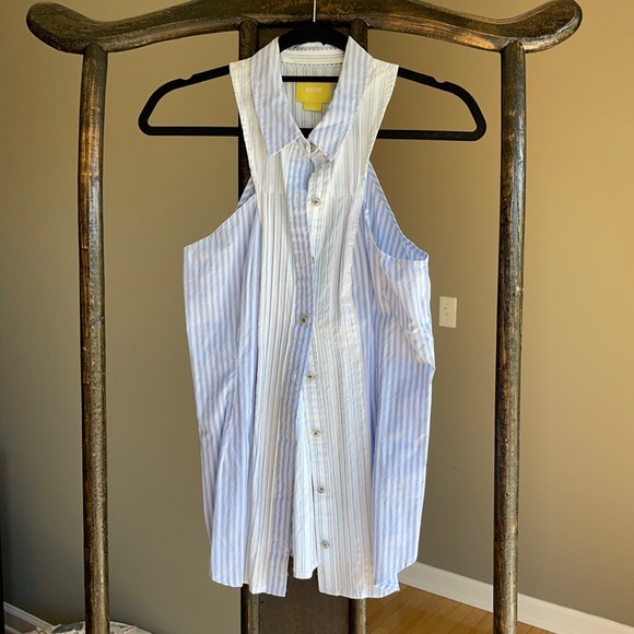 Maeve pinstriped sleeveless button down top - Picture 1 of 1